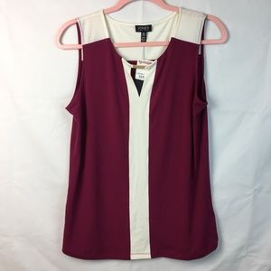 Jones New York Purple and White Blouse Medium